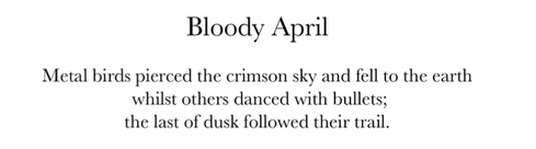Bloody April opening lines